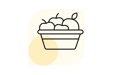 Meyve toplama sepeti, vektör, piksel mükemmel, illüstratör dosyası