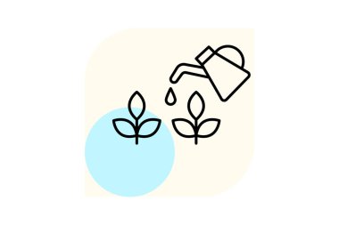 Taze sulanmış bitkiler, vektör, piksel mükemmel, illüstratör dosyası