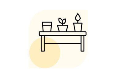 Potting Bench, vektör, piksel mükemmel, illüstratör dosyası