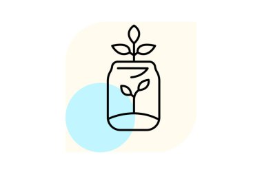 Cam kavanoza yerleştir, vektör, piksel mükemmel, illüstratör dosyası