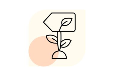 Tahta Bitki Etiketi, vektör, piksel mükemmel, illüstratör dosyası