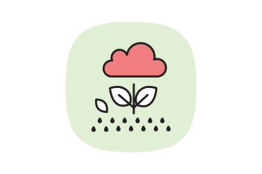 Rain In Garden, vektör, piksel mükemmel, illüstratör dosyası