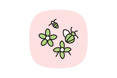 Çiçeklerdeki Arılar, vektör, piksel mükemmel, illüstratör dosyası