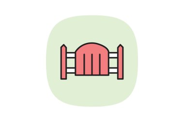 Küçük bahçe kapısı, vektör, piksel mükemmel, illüstratör dosyası