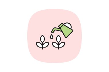 Taze sulanmış bitkiler, vektör, piksel mükemmel, illüstratör dosyası