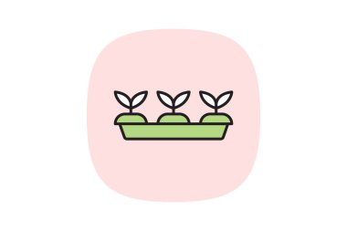 Seedling Tepsisi, vektör, piksel mükemmel, illüstratör dosyası