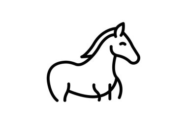 At Ahırda, vektör, piksel mükemmel, illüstratör dosyası