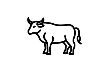 Bull Standing Still, vektör, piksel mükemmel, illüstratör dosyası