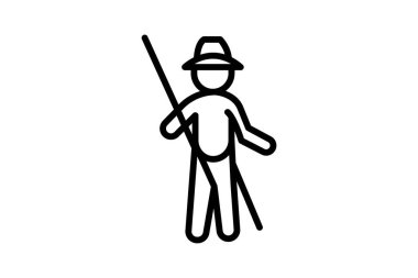 Çubuklu Çiftçi, vektör, piksel mükemmel, illüstratör dosyası