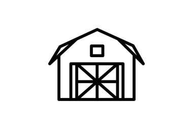 Çiftlik hayvanları ahırı kapısı, vektör, piksel mükemmel, illüstratör dosyası