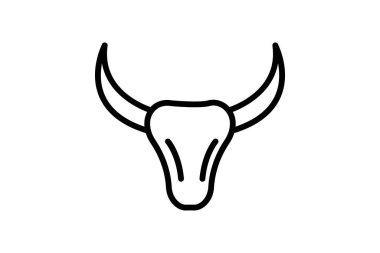 Sığır boynuzu silueti, vektör, piksel mükemmel, illüstratör dosyası