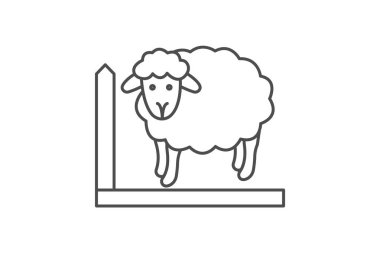 Koyun Çitin içinde, vektör, piksel mükemmel, illüstratör dosyası