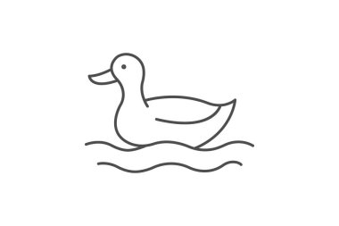 Duck By Pond, vektör, piksel mükemmel, illüstratör dosyası