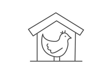 Chicken Coop, vektör, piksel mükemmel, illüstratör dosyası