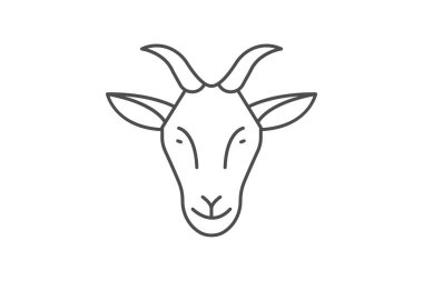 Boynuzlu Keçi, vektör, piksel mükemmel, illüstratör dosyası