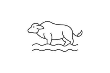 Buffalo Suda, vektör, piksel mükemmel, illüstratör dosyası