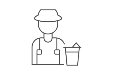 Süt Kovalı Çiftçi, vektör, piksel mükemmel, illüstratör dosyası