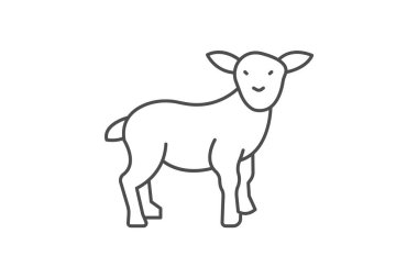 Bebek Kuzu Ayakta, vektör, piksel mükemmel, illüstratör dosyası