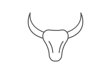 Sığır boynuzu silueti, vektör, piksel mükemmel, illüstratör dosyası