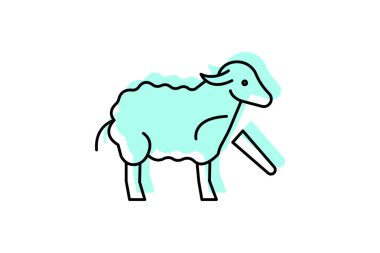 Koyun Kırpma, vektör, piksel mükemmel, illüstratör dosyası