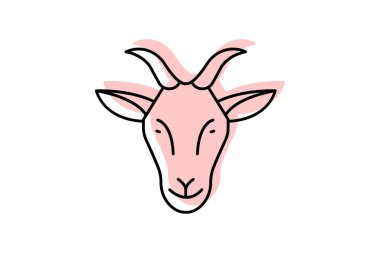 Boynuzlu Keçi, vektör, piksel mükemmel, illüstratör dosyası