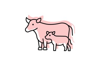 İnek Dana, vektör, piksel mükemmel, illüstratör dosyası