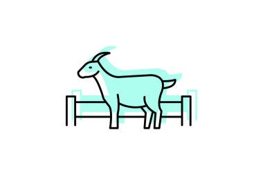 Keçi Çiti Hattı, vektör, piksel mükemmel, illüstratör dosyası