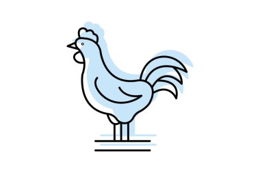 Rooster On Fence Post, vektör, piksel mükemmel, illüstratör dosyası