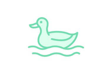 Duck By Pond, vektör, piksel mükemmel, illüstratör dosyası