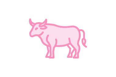 Bull Standing Still, vektör, piksel mükemmel, illüstratör dosyası