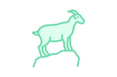 Keçi Kayada, vektör, piksel mükemmel, illüstratör dosyası