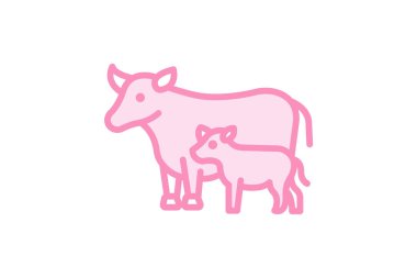 İnek Dana, vektör, piksel mükemmel, illüstratör dosyası