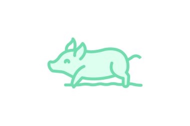 Domuz Çamurda Yuvarlanıyor, vektör, piksel mükemmel, illüstratör dosyası