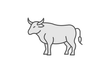 Bull Standing Still, vektör, piksel mükemmel, illüstratör dosyası