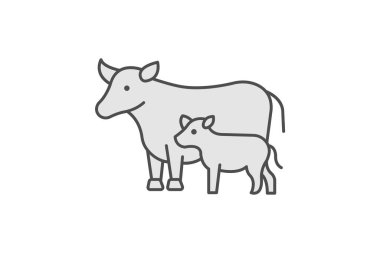 İnek Dana, vektör, piksel mükemmel, illüstratör dosyası