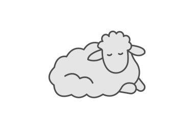 Koyun dinlenme, vektör, piksel mükemmel, illüstratör dosyası