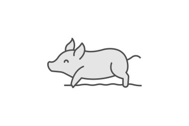 Domuz Çamurda Yuvarlanıyor, vektör, piksel mükemmel, illüstratör dosyası