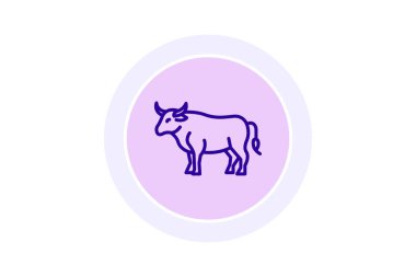 Bull Standing Still, vektör, piksel mükemmel, illüstratör dosyası