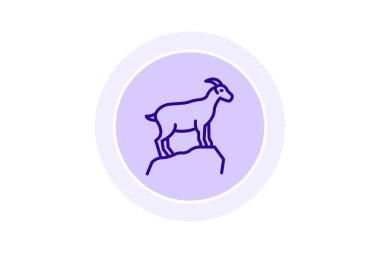 Keçi Kayada, vektör, piksel mükemmel, illüstratör dosyası