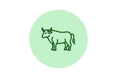 Bull Standing Still, vektör, piksel mükemmel, illüstratör dosyası