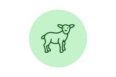 Bebek Kuzu Ayakta, vektör, piksel mükemmel, illüstratör dosyası