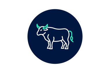 Bull Standing Still, vektör, piksel mükemmel, illüstratör dosyası