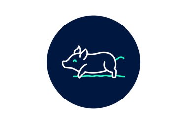 Domuz Çamurda Yuvarlanıyor, vektör, piksel mükemmel, illüstratör dosyası