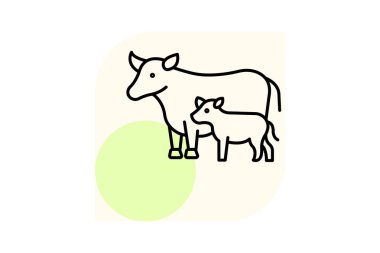 İnek Dana, vektör, piksel mükemmel, illüstratör dosyası