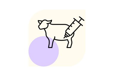 Çiftlik hayvanları aşılama, vektör, piksel mükemmel, illüstratör dosyası