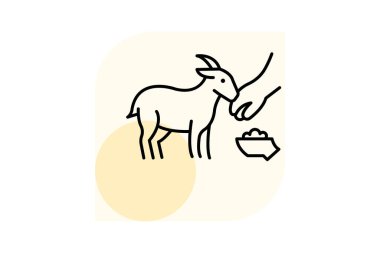 Keçi Besleme Sahnesi, vektör, piksel mükemmel, illüstratör dosyası