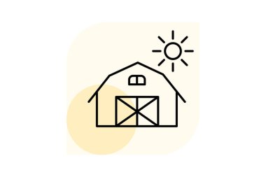 Barn 'da Sabah, vektör, piksel mükemmel, illüstratör dosyası