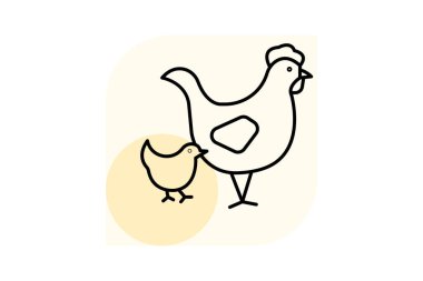 Horoz ve Tavuk, vektör, piksel mükemmel, illüstratör dosyası