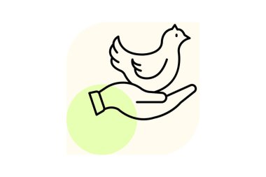 Chick In Hand, vektör, piksel mükemmel, illüstratör dosyası