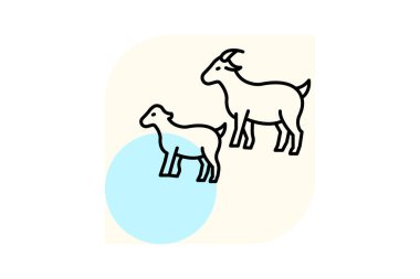 Keçi Çocuklu, vektör, piksel mükemmel, illüstratör dosyası